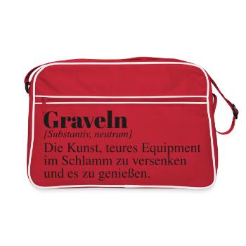 Graveln Definition - Retro Tasche - Rot/Weiß - Vorne