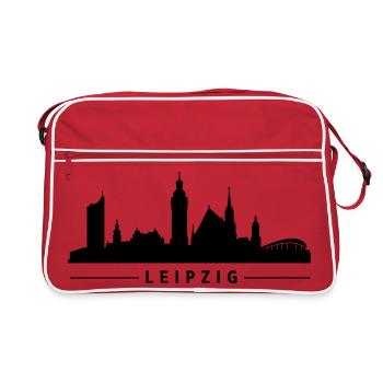 Leipzig Skyline - Retro Tasche - Rot/Weiß - Vorne