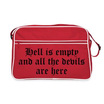 Die Hölle ist leer - Retro Tasche - Rot/Weiß - Vorne