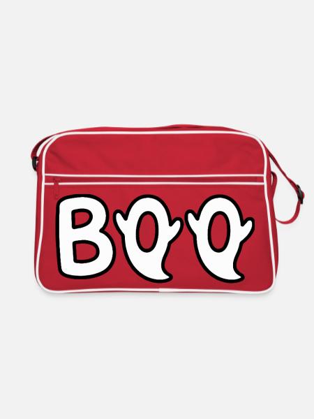 BOO Geister - Retro Tasche - Rot/Weiß