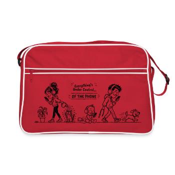 Alles ist unter Kontrolle... Vom Telefon (Schwarz) - Retro Tasche - Rot/Weiß - Vorne