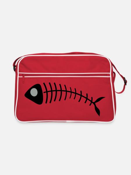 Inscrivez-Poissons - Sac Retro - rouge/blanc - Devant
