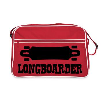 Longboard,Longboarder,Skateboard,Skate,Skater - Retro Bag - red/white - Front