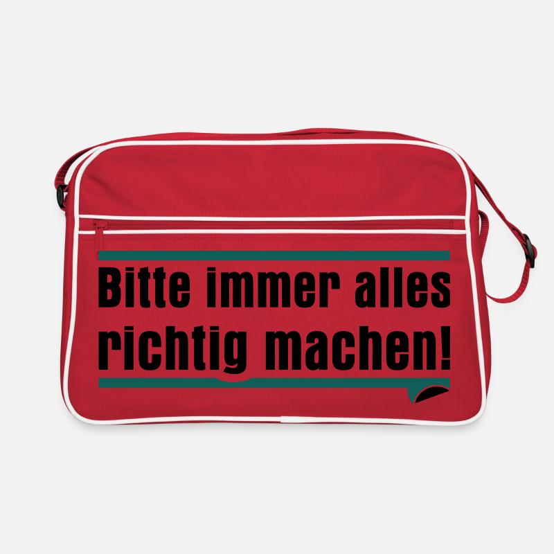 Bitte immer alles richtig machen Retro Tasche