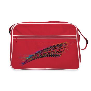 coloré voiture pneu bande de roulement frein piste graffiti - Sac Retro - rouge/blanc - Devant