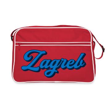 Zagreb Script Logo Stil - Retro Tasche - Rot/Weiß - Vorne
