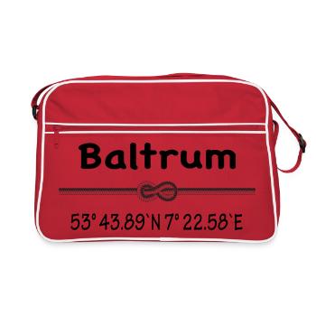 Baltrum - Retro Tasche - Rot/Weiß - Vorne