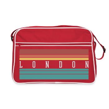 Illustration de paysage urbain londonien vintage - Sac Retro - rouge/blanc - Devant