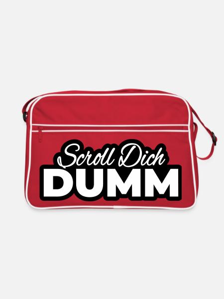 Scroll You Stupid Typo Print - Retro Bag - red/white - Front