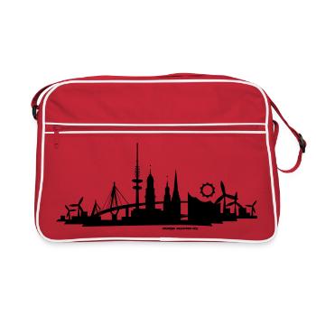 Ligne d’horizon « Hambourg » - Sac Retro - rouge/blanc - Devant