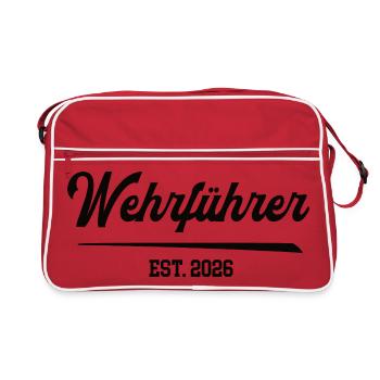 Chef des pompiers 2026 Grade Pompiers volontaires - Sac Retro - rouge/blanc - Devant