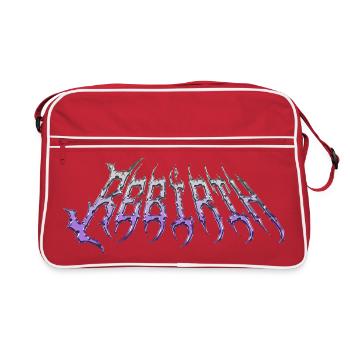 Rebirth - cold metal chrome text - Retro Bag - red/white - Front