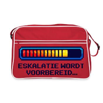 Eskalatie Nerd Shirt – Grappig Geek Design NL - Retro Bag - red/white - Front