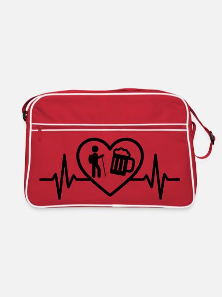 Heart Hiking Beer - Retro Bag - red/white - Front