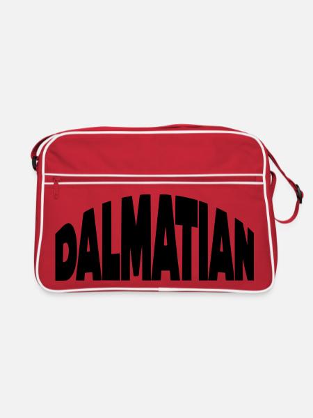 Dalmatian, Dalmatian lettering - Retro Bag - red/white - Front