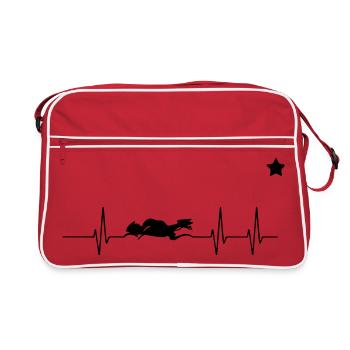 Cœur de vélo Devise - Sac Retro - rouge/blanc - Devant