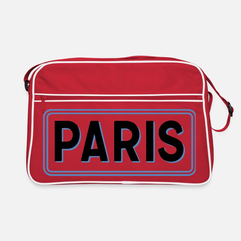 Paris in linearblauer Silhouette Retro Tasche