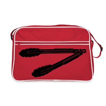 Silhouette des pinces barbecue - Sac Retro - rouge/blanc - Devant
