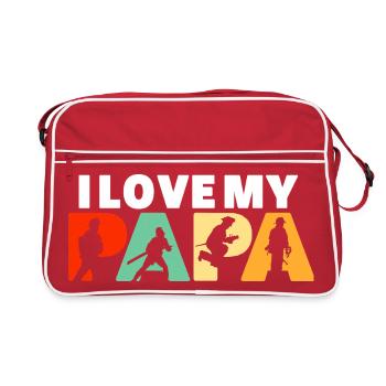 Silhouette Vintage Héros Papa Pompier - Sac Retro - rouge/blanc - Devant