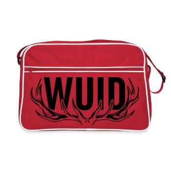 WUID – Modernes bayerisches Design mit Geweih - Retro Tasche - Rot/Weiß - Vorne