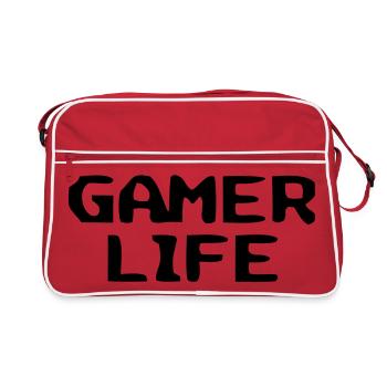 Lettrage Casual Gamer Life - Sac Retro - rouge/blanc - Devant