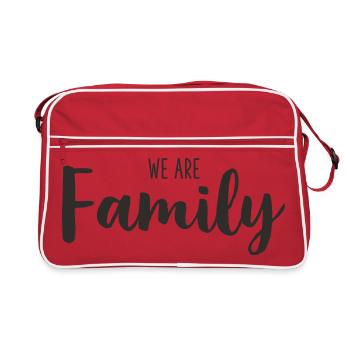 Nous sommes une famille – Écriture de Déclaration Aimante - Sac Retro - rouge/blanc - Devant