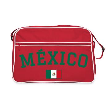 Mexiko Flagge Design Grün - Retro Tasche - Rot/Weiß - Vorne