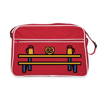Beer garden table folk festival pretzel beer regulars' table - Retro Bag - red/white - Front