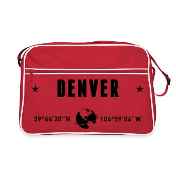 Denver, Colorado, coordonnées : planète Terre - Sac Retro - rouge/blanc - Devant