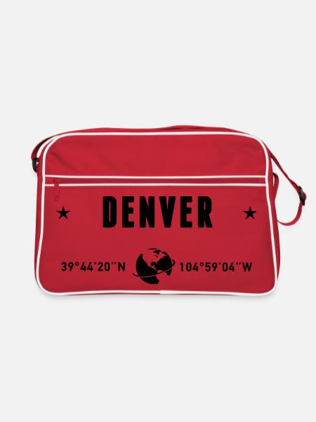 Denver, Colorado, coordonnées : planète Terre - Sac Retro - rouge/blanc - Devant
