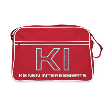 KI Neon Circuit Keinen Interessierts - Retro Tasche - Rot/Weiß - Vorne