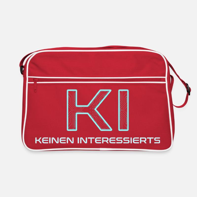 KI Neon Circuit Keinen Interessierts - Retro Tasche - Rot/Weiß