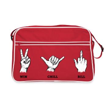 Ensemble de signes de main Win Chill Bill – Illustration - Sac Retro - rouge/blanc - Devant