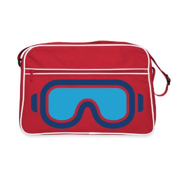 Augenschutzsymbol für Schutzbrillen - Retro Tasche - Rot/Weiß - Vorne