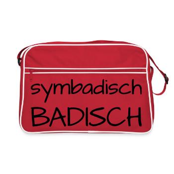 Symbadisch Badisch - Retro Tasche - Rot/Weiß - Vorne