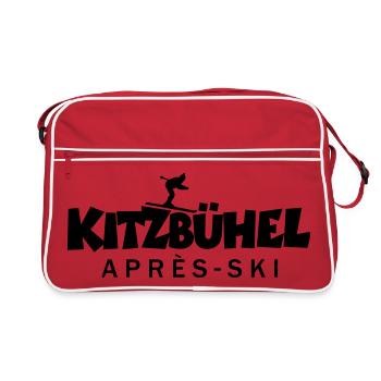 Kitzbühel Après-Ski Skifahrer - Retro Tasche - Rot/Weiß - Vorne