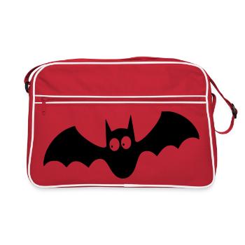 Fledermaus 001 - Retro Tasche - Rot/Weiß - Vorne