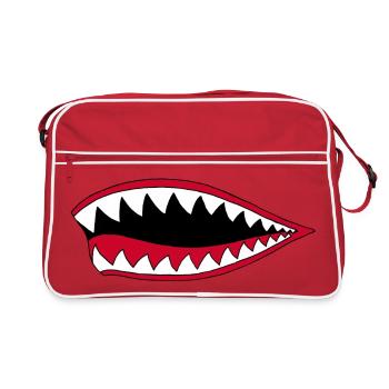 Bouche de carnivore - Sac Retro - rouge/blanc - Devant