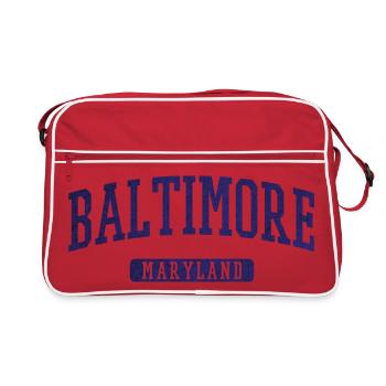 Baltimore Maryland Vintage Arc Print - Retro Tasche - Rot/Weiß - Vorne