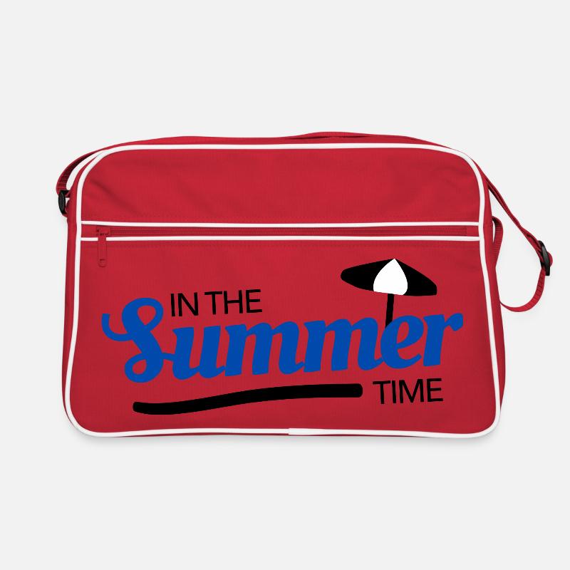 Sommerblau Script mit Tropfen-Akzent Retro Tasche