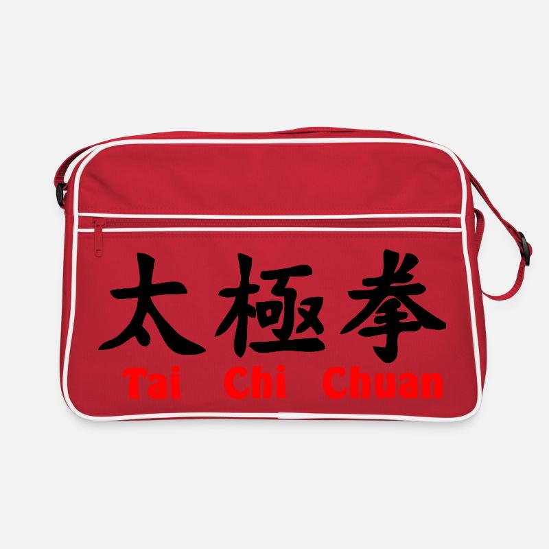 Script Tai Ji Quan horizontal avec texte rouge Sac Retro
