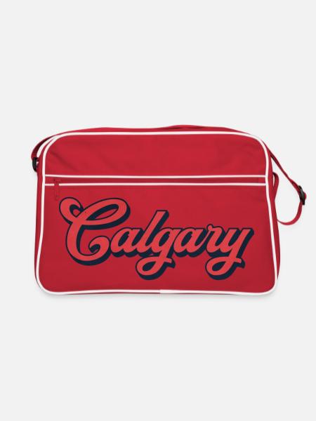 Calgary Lettering Canada – Typographie rétro - Sac Retro - rouge/blanc - Devant