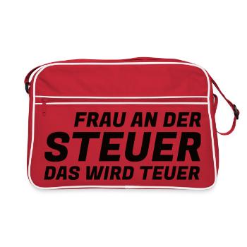 Le sarcasme au volant devient une chemise drôle de chère - Sac Retro - rouge/blanc - Devant