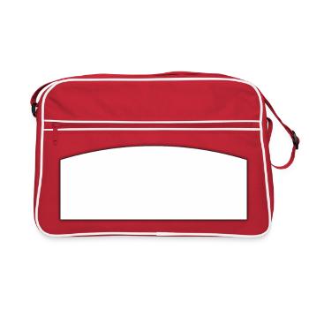 Schreibfeld weiss | text field - Retro Tasche - Rot/Weiß - Vorne