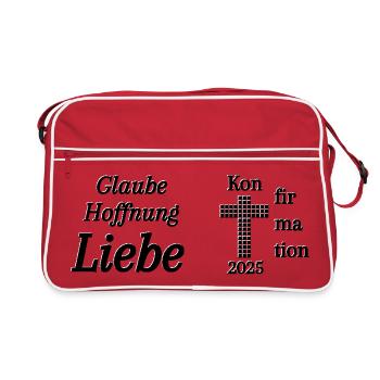 Confirmation 2025 Faith Hope Love Bible - Retro Bag - red/white - Front