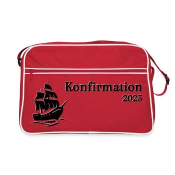 Confirmation 2025 Ship sails up - Retro Bag - red/white - Front