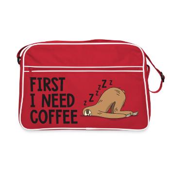 D'abord j'ai besoin d'un café humour - Sac Retro - rouge/blanc - Devant