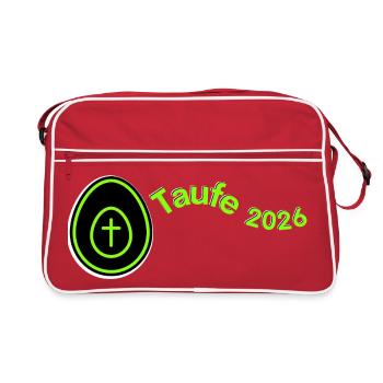 Baptism 2026 Cross in the Egg Hope Faith - Retro Bag - red/white - Front