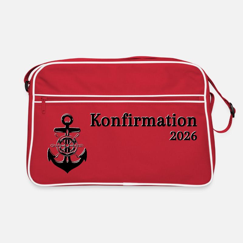 Konfirmation 2026 Glaube christlich Anker Ruder Retro Tasche
