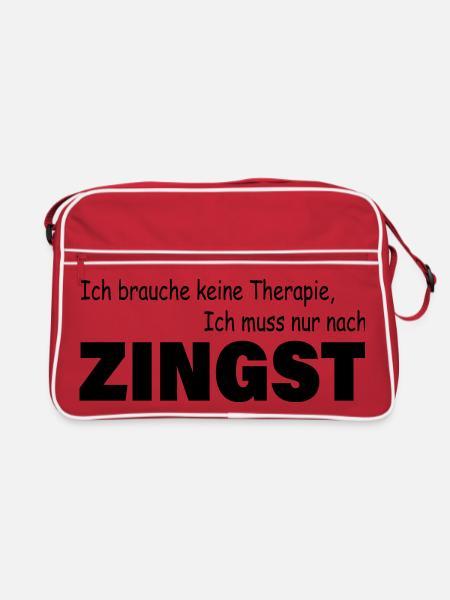 Therapie ZINGST - Retro Tasche - Rot/Weiß - Vorne